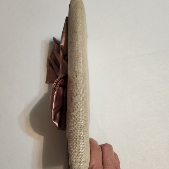 Chic Pink and Tan Wristlet with Satin Bow - Picture 3 of 8